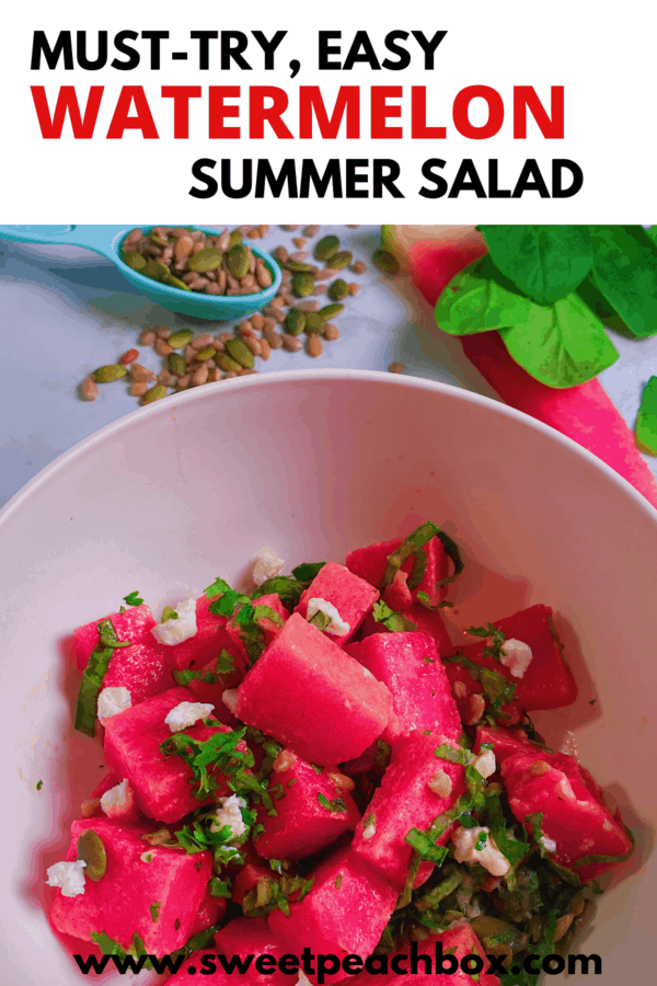 Easy to make watermelon salad with feta 